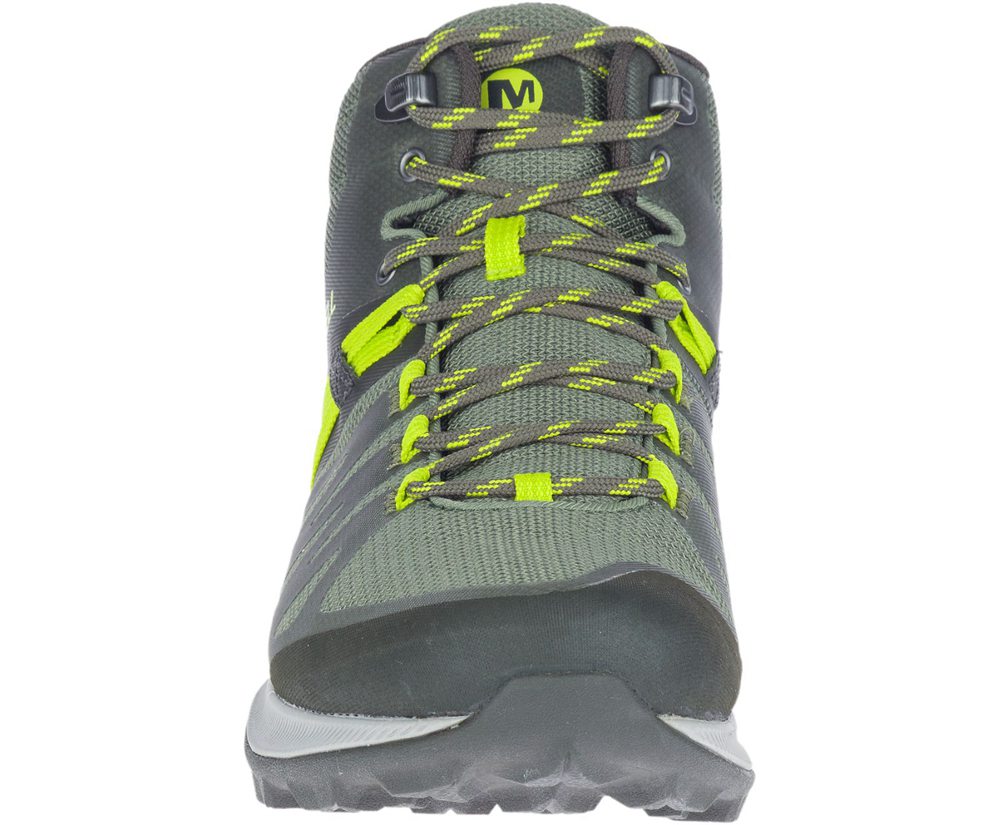 Merrell Hiking Boots Olive - Zion FST Mid Waterproof - Mens 36GBUOPVL
